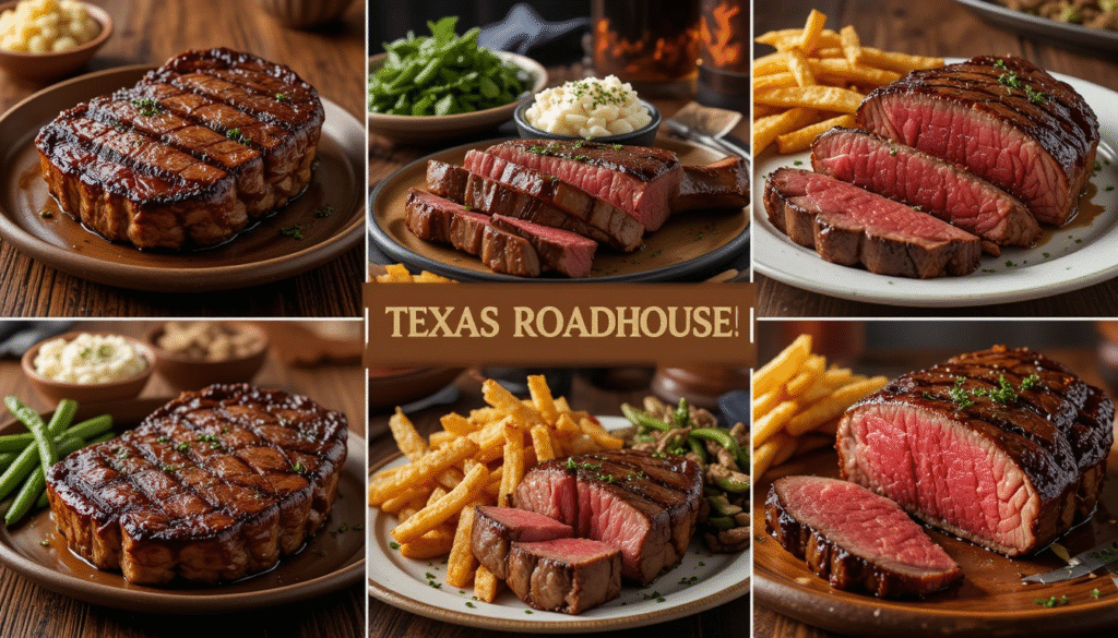 Comparison of different steak cuts on a butcher board