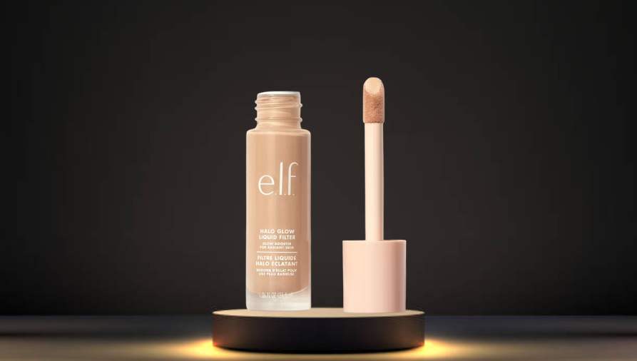 Swatches of foundation shades blended on skin