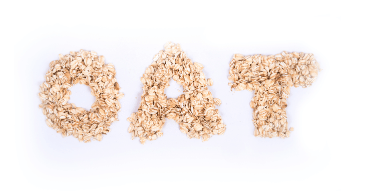 Close-up texture of uncooked oat flakes