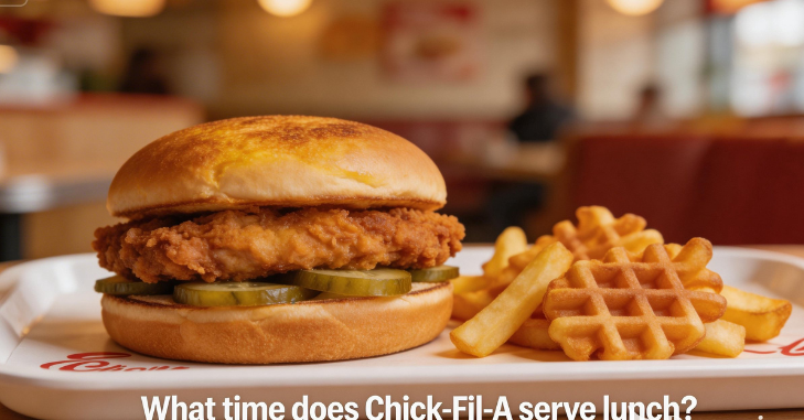 Fast food restaurant counter during the lunch rush